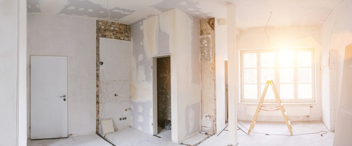 A house interior in the middle of a renovation.