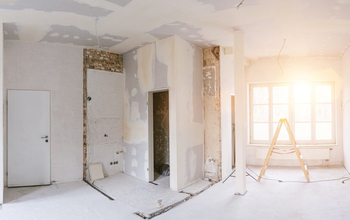A house interior in the middle of a renovation.